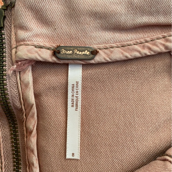 Free People Modern Femme Bodycon Denim Mini Skirt in Blush Pink - Picture 8 of 10